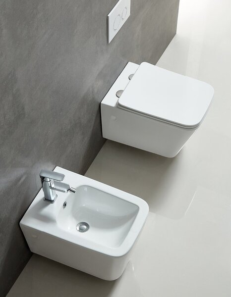 Sapho Sapho, PORTO závěsná WC mísa, Rimless, 36x52 cm, bílá