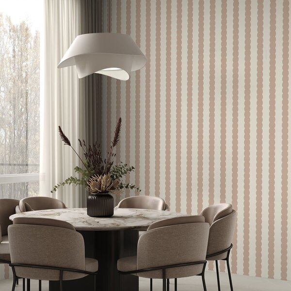 Tapety Béžové vlnovky ve stylu minimalismu, Tapety geometrie, Tapety pruhy, a01182v2 : uwalls.cz