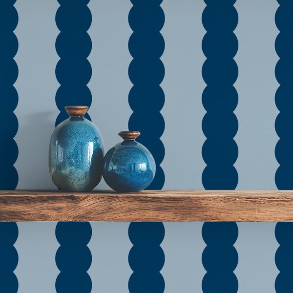 Tapety Tmavě modré vlnovky ve stylu minimalismu, Tapety geometrie, Tapety pruhy, a01182v3 : uwalls.cz