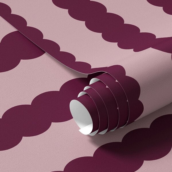 Tapety Vlnitý vzor v barvě burgundské červené ve stylu minimalismu, Tapety geometrie, Tapety pruhy, a01182v5 : uwalls.cz