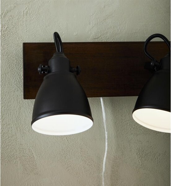 Markslöjd 108213 - Nástěnné bodové svítidlo NATIVE 2xE14/18W/230V černá/hnědá