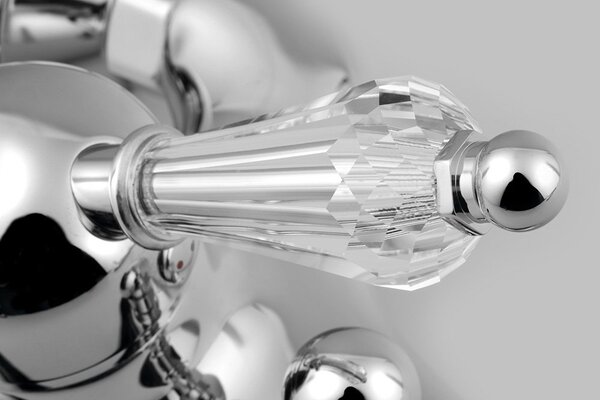 Sapho Sapho, KIRKÉ CRYSTALnástěnná vanová baterie, křišťálová páčka, chrom, KI10KC