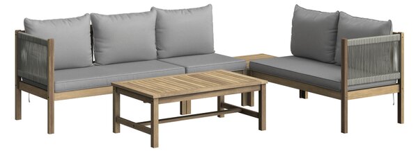 TERASOVÁ SEDACÍ SOUPRAVA dřevo, plast, textil Ambia Garden - Online Only zahradní nábytek, Online Only