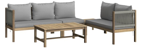 TERASOVÁ SEDACÍ SOUPRAVA dřevo, plast, textil Ambia Garden - Online Only zahradní nábytek, Online Only