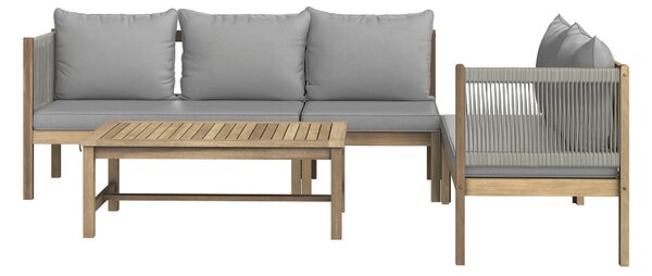 TERASOVÁ SEDACÍ SOUPRAVA dřevo, plast, textil Ambia Garden - Online Only zahradní nábytek, Online Only