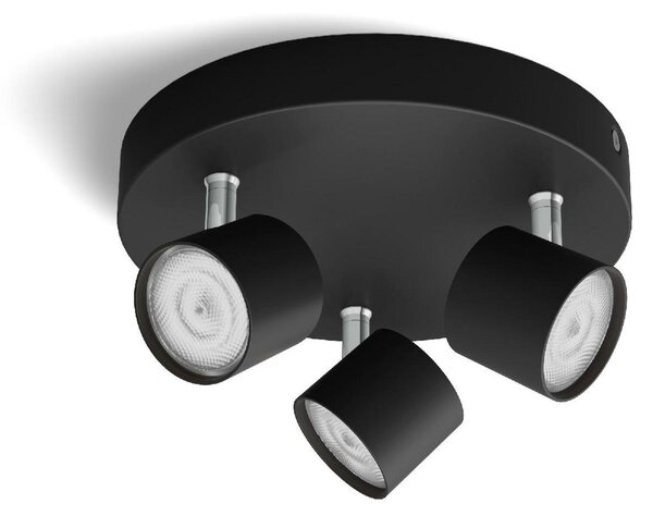 Philips Star bodové LED svítidlo 3x4,5W 1500lm 2700K IP20 stmívatelné, černé