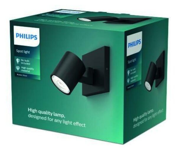 Philips Runner bodové svítidlo 1x GU10 20W bez zdroje IP20, černé