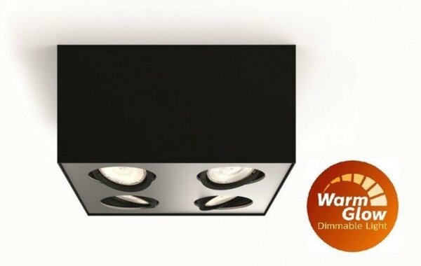 LED Bodové svítidlo Philips Box 50494/30/P0 černé 4x4,5W