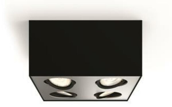LED Bodové svítidlo Philips Box 50494/30/P0 černé 4x4,5W