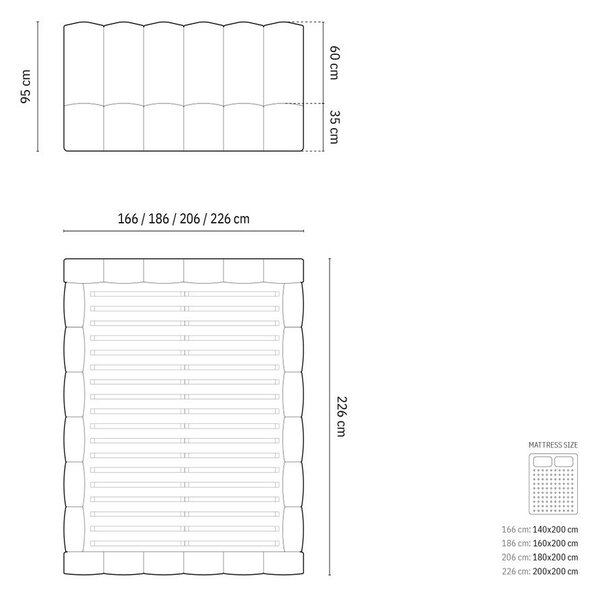 Béžová čalouněná dvoulůžková postel s úložným prostorem s roštem 160x200 cm Lupine – Micadoni