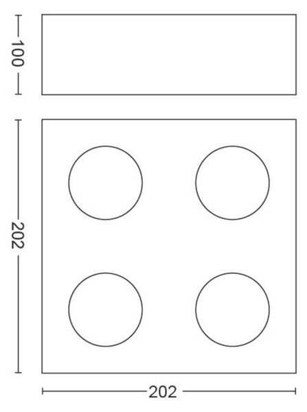 LED Bodové svítidlo Philips Box 50494/30/P0 černé 4x4,5W