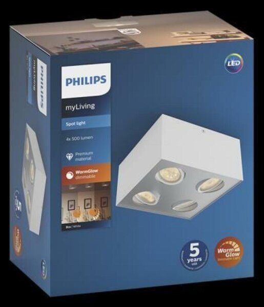 LED Bodové svítidlo Philips Box 50494/31/P0 bílé 4x4,5W