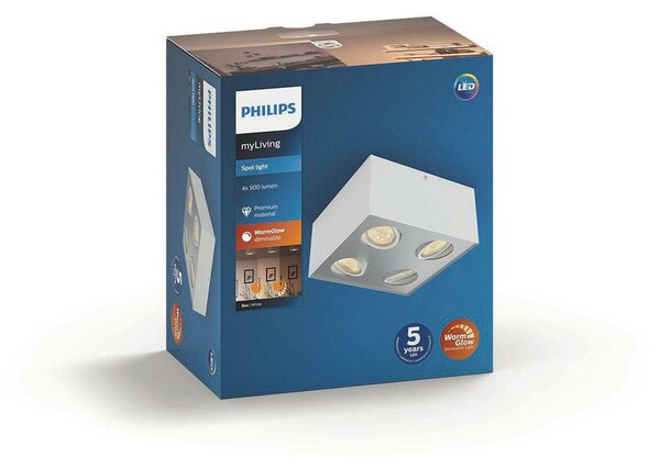 LED Bodové svítidlo Philips Box 50494/31/P0 bílé 4x4,5W