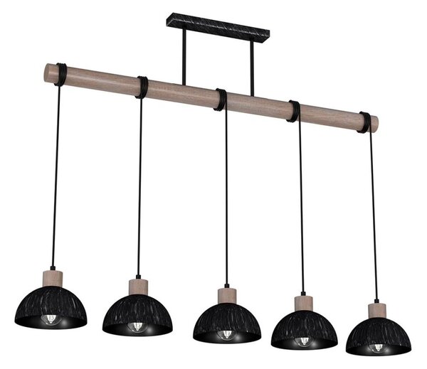 Lustr na lanku ERIK 5xE27/60W/230V hnědá/černá