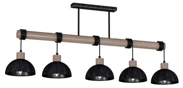 Lustr na lanku ERIK 5xE27/60W/230V hnědá/černá