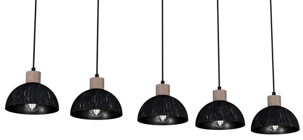 Lustr na lanku ERIK 5xE27/60W/230V hnědá/černá