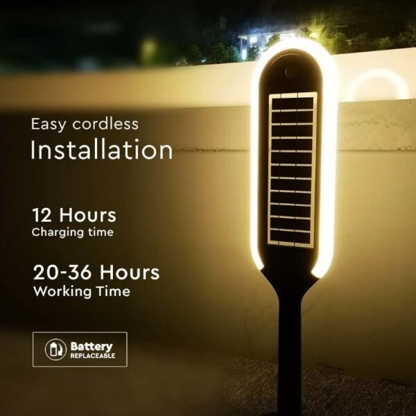 LED Solární lampa se senzorem BOLLARD LED/5W/5,5V 70 cm 3000K IP65 2000 mAh