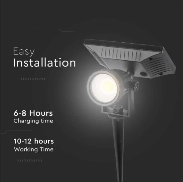 LED Solární svítidlo SPIKE LED/2W/5,5V IP65 6400K 1200 mAh