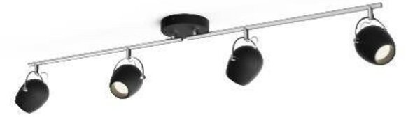 LED Bodové svítidlo Philips Rivano 50614/30/P0 4x4,3W černé 2700K