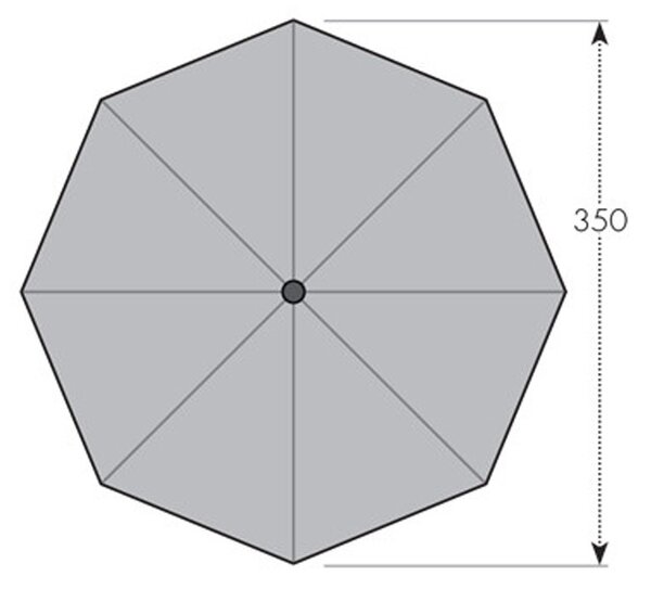 Doppler ALU WOOD zahradní slunečník 350 cm hnědá