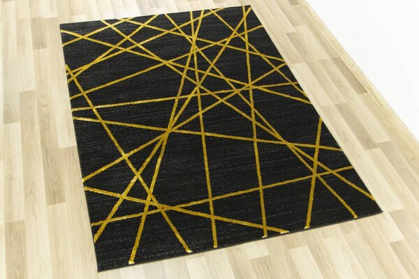 Makro Abra Moderní kusový koberec FESTIVAL 2731A černý / žlutý Rozměr: 140x190 cm