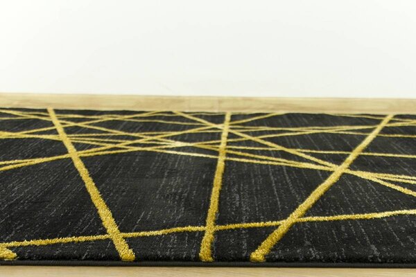 Makro Abra Moderní kusový koberec FESTIVAL 2731A černý / žlutý Rozměr: 140x190 cm
