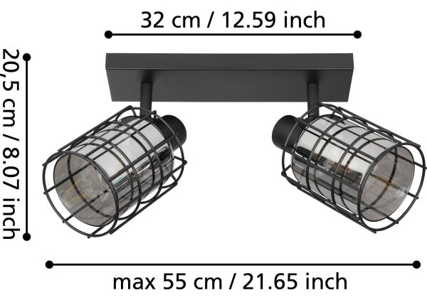 Eglo 99712 - Bodové svítidlo CONSACA 2xE27/40W/230V