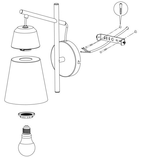Eglo 99546 - Nástěnné svítidlo CANTERRAS 1xE27/40W/230V