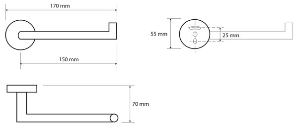 Sapho Sapho, X-ROUND COPPER držák toaletního papíru, měď mat, XR703PG