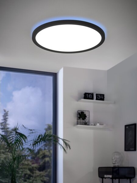 Eglo 900091 - LEDRGBW Stmívatelné stropní svítidlo ROVITO-Z LED/14,6W/230V černá