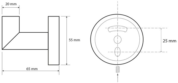 Sapho Sapho, X-ROUND BLACK háček, černá matná, XR208B