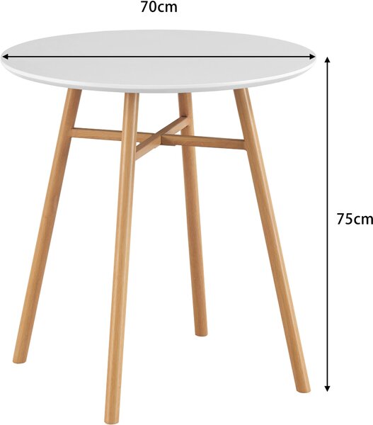 JÍDELNÍ STŮL, bílá, barvy dubu, 70/70/75 cm Carryhome - Jídelní stoly