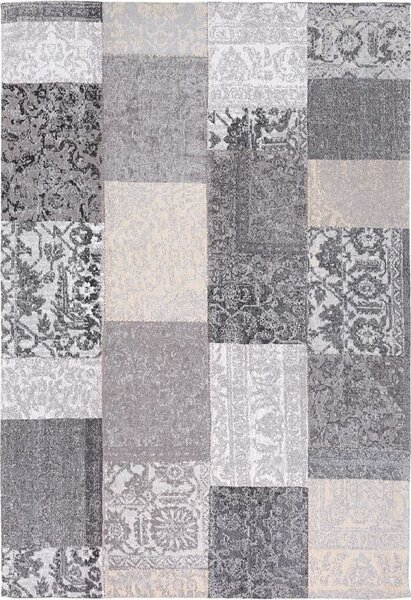 Nirmal Moderní kusový koberec Patchwork šedý / černý Rozměr: 80x150 cm