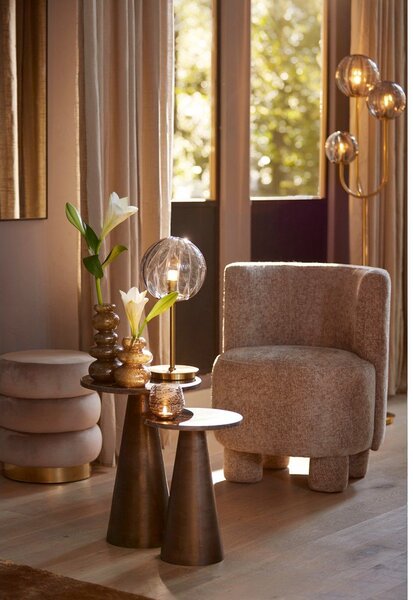 Kulatý odkládací stolek s mramorovou deskou ø 29 cm Ynez – Light & Living