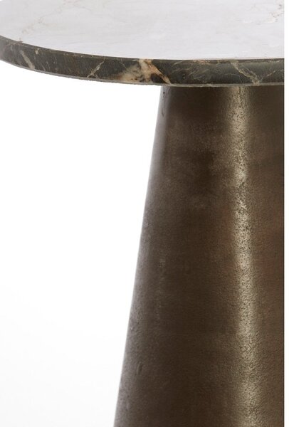 Kulatý odkládací stolek s mramorovou deskou ø 29 cm Ynez – Light & Living