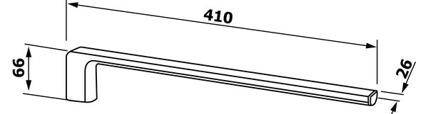 Gedy Sapho, PIRENEI pevný držák ručníků, 410mm, černá matná