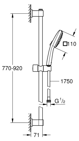 Grohe Vitalio Comfort sprchová sada na stěnu chrom 26932001