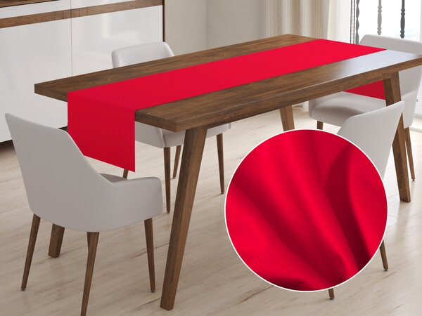 Biante Bavlněný saténový běhoun na stůl ST-010 Sytě červený 20x140 cm