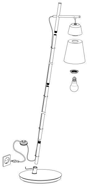 Eglo 99547 - Stojací lampa CANTERRAS 1xE27/40W/230V