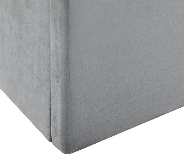 Postel s úložným prostorem Umělý samet LORIENT 140 x 200 cm Světle šedá