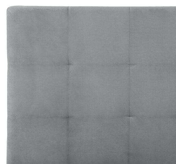 Postel s úložným prostorem LORIENT Umělý samet Světle šedá 180 x 200 cm