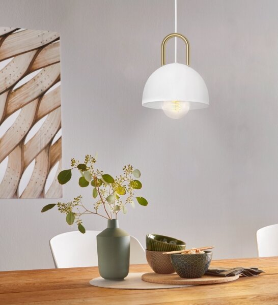 Eglo 99695 - Lustr na lanku CALMANERA 1xE27/40W/230V bílá