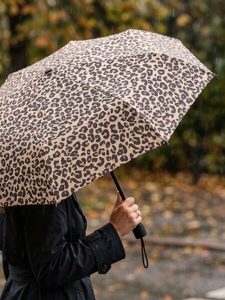 Sinsay - Deštník s leopardím vzorem - hnědá