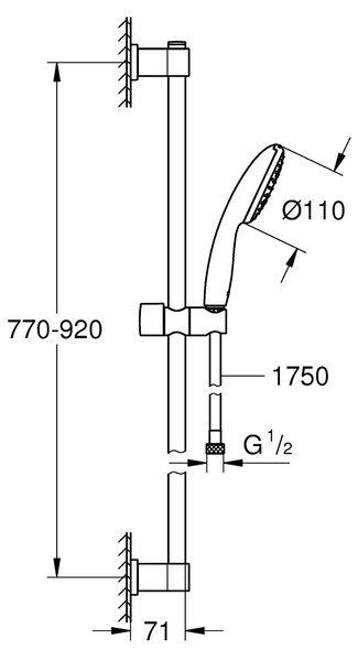 Grohe Vitalio Start sprchová sada na stěnu chrom 26953001