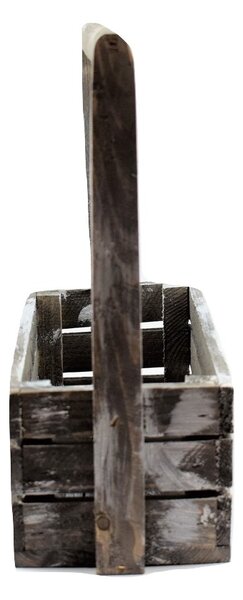 Truhlík dřevěný s uchem šedý 27 cm