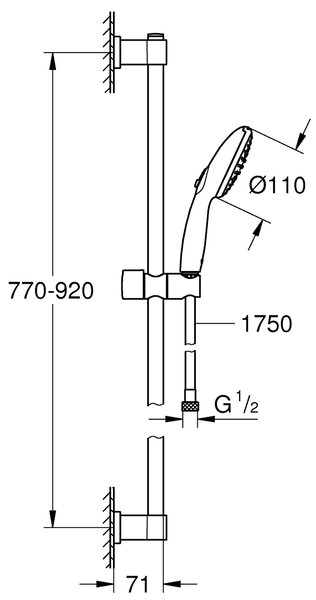 Grohe Vitalio Start sprchová sada na stěnu chrom 26954001