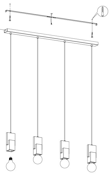 Eglo 99532 - Lustr na lanku LOBATIA 4xE27/40W/230V
