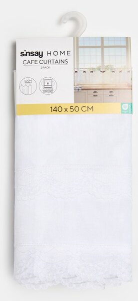 Sinsay - Sada krátkých záclon s ozdobnými mašlemi 2 pack - červená