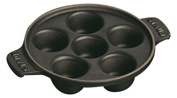 Talíř na šneky 14 cm černá - STAUB (Litinový talíř na šneky 14 cm, černý - STAUB)