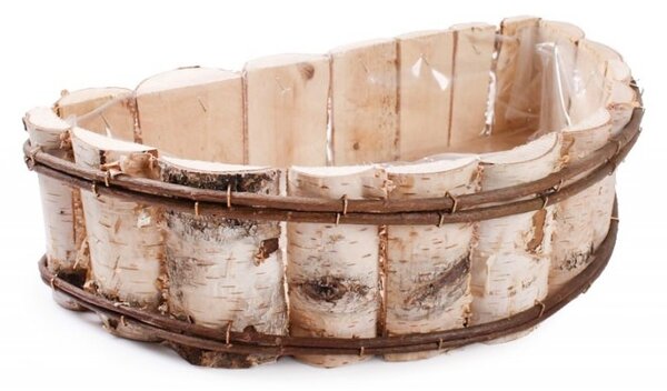 Dřevěný truhlík z břízy půlkulatý 40 cm